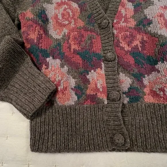 JH Collectibles Vintage Lambswool Cardigan Sweater Women's S Brown Autumn - Picture 4 of 10